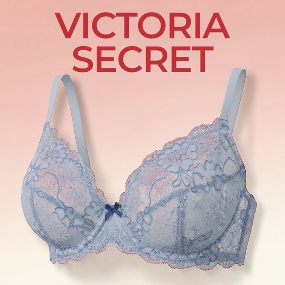 Victoria's Secret Other - Victoria's Secret Powder Blue Lace Underwire Bra